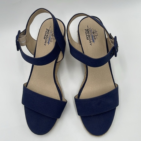 Life Stride Tango Wedge Sandal - Women’s Size 10 Navy Blue - Picture 3 of 11